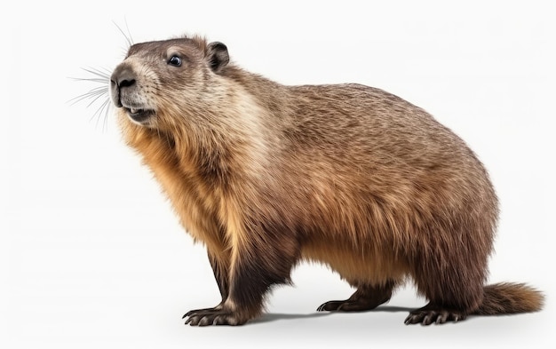 Marmot Alpine Mountainous groundhog Isolated on a Transparent Background PNG