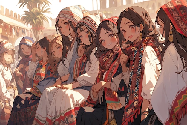 Maroccan Girls' education model illustration generative ai