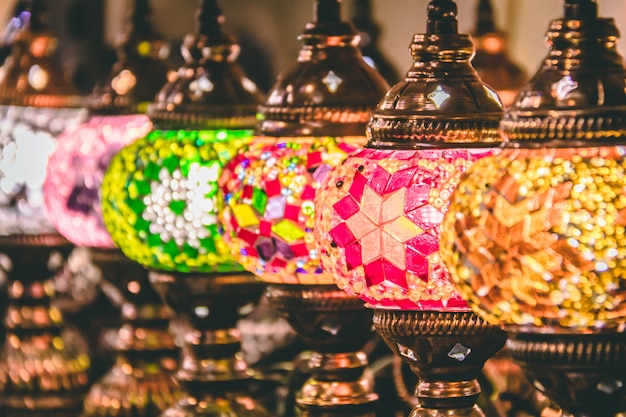 Marokkaanse of Turkse mozaïeklampen en lantaarns