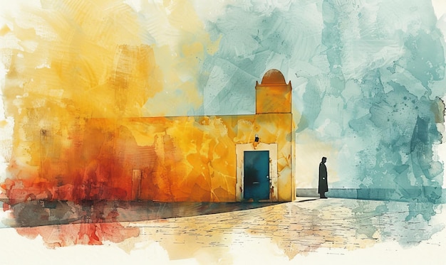 Marokko aquarel minimalistisch