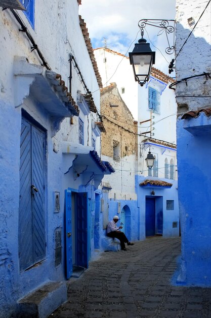 Marokko Chefchaouen straat van de oude stad Medina