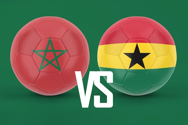 Marokko versus Ghana voetbal