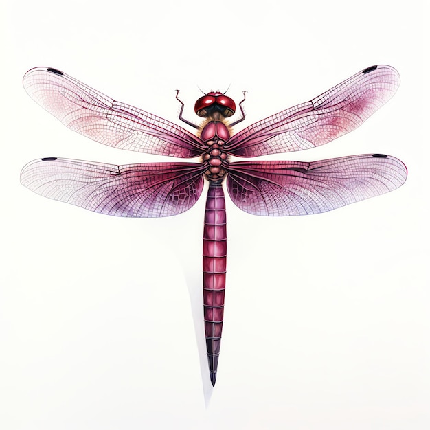 Photo maroon dragonfly beautiful nature