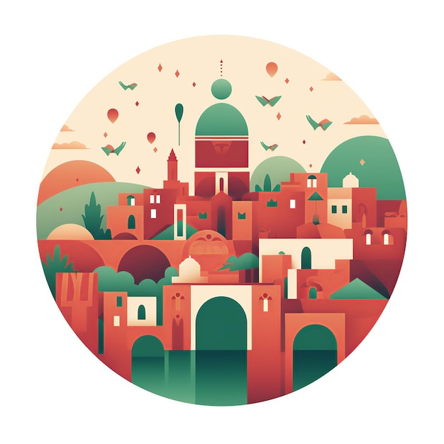 Foto marrakech in rosso e verde un minimalismo storico nel design circolare