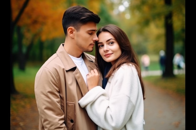 Marriage couple and love in park on a date bonding or happy together outdoor