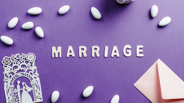 Marriage sign on purple background