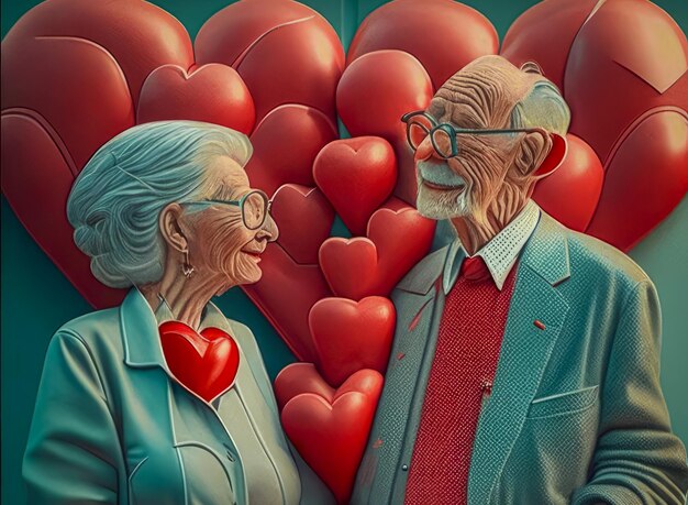 A married couple of modern pensioners who are happy in love Generative AI