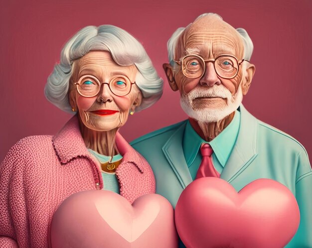 A married couple of modern pensioners who are happy in love Generative AI