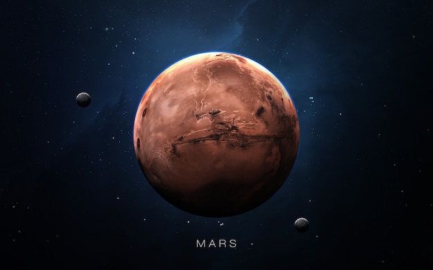 Mars in de ruimte, 3D illustratie. .