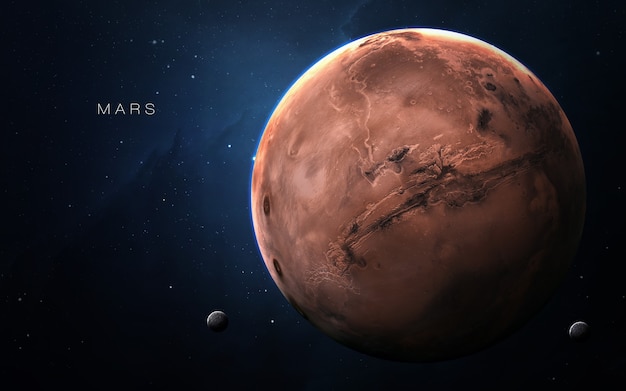 Mars in de ruimte, 3D illustratie. .