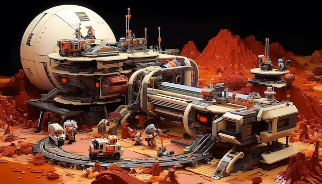 Фото lego mars играет с футуристическими космическими исследованиями