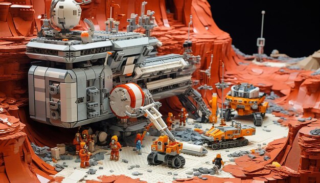 Photo mars lego play with futuristic space exploration
