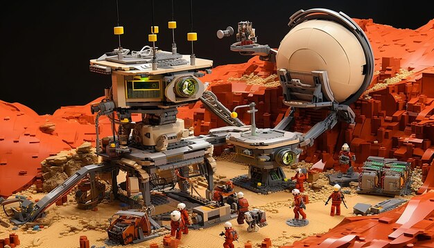 Photo mars lego play with futuristic space exploration