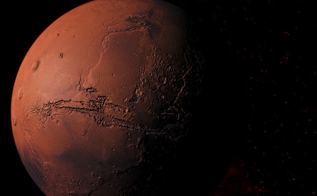 Mars planeet en ruimte