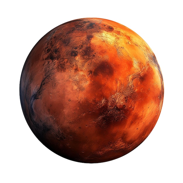 Mars planeet geïsoleerd op een witte achtergrond