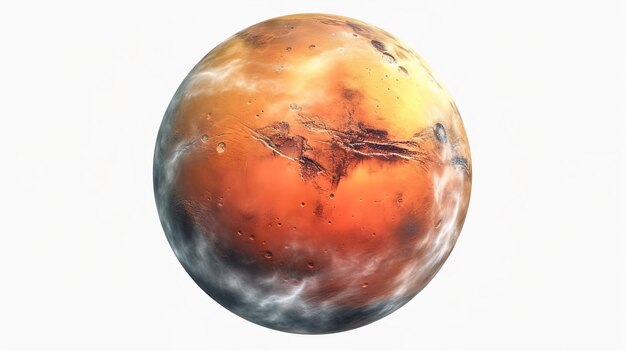 Планета Марс изолирована на прозрачном фоне