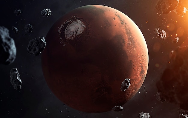 Mars. Planets of solar system visualisation. Elements of this image furnished by NASA