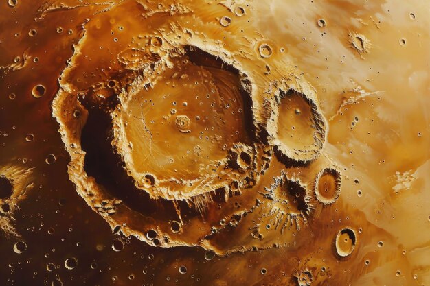 Mars vanaf de baan relief kraters kosmisch landschap