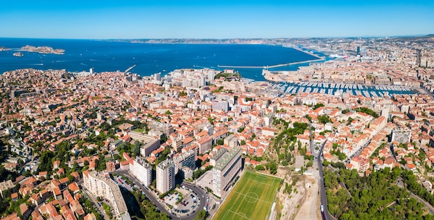 Marseille aerial panoramic view France