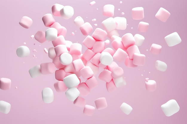 Foto marshmallows che galleggiano nell'aria