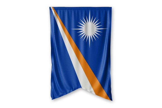 marshall_islands flag hang on a white wall background image