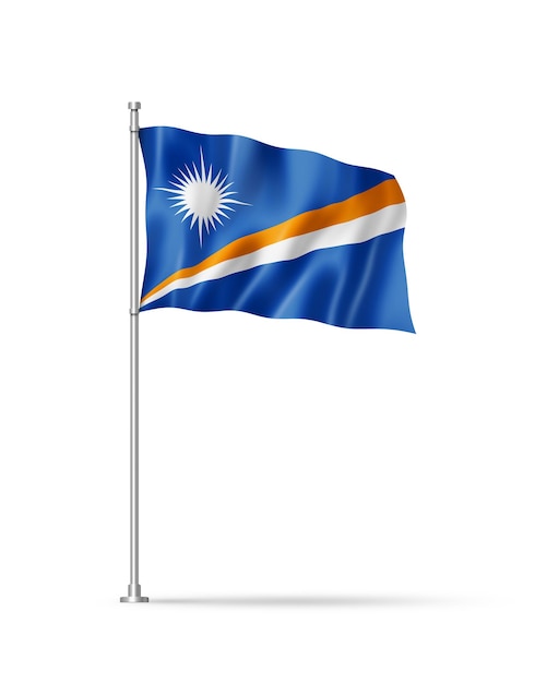 Marshall Islands flag isolated on white