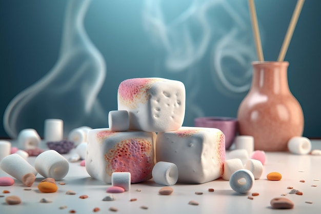 Marshmallow creatieve illustratie AI gegenereerd