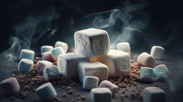 Marshmallow creative illustration AI generated