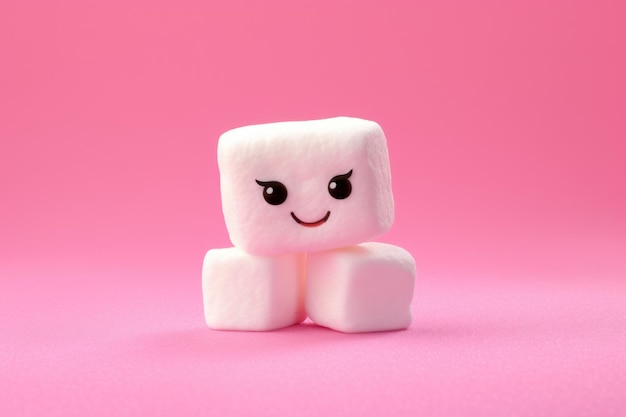 Marshmallow pink candy background generate ai