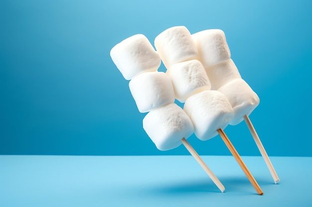 Marshmallow on a stick tasty dessert background