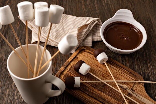 Marshmallow on table