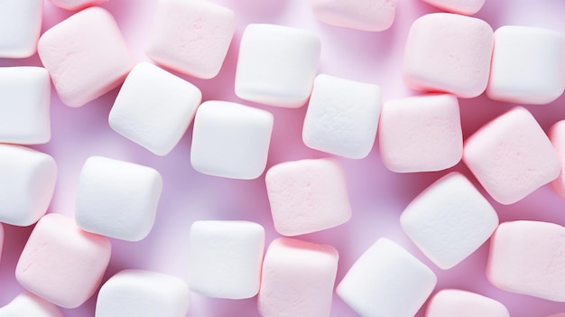 Marshmallows achtergrond Textuur van kleurrijke mini marshmallows Generatieve AI