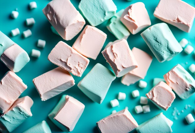 Photo marshmallows chewy candy closeup