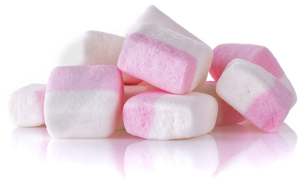 Marshmallows isolated close up