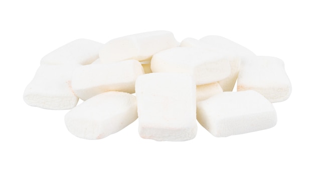 Foto marshmallows op witte achtergrond