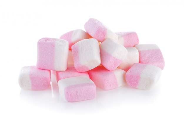 Marshmallows op witte muur