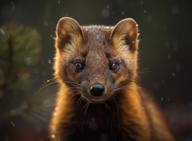 Photo marten close up portrait created with generative ai technology