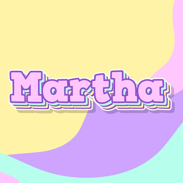 Photo martha typography 3d design cute text word cool background photo jpg