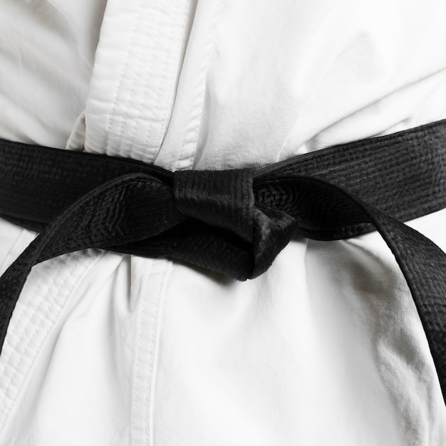 Photo martial arts of black belt close-up