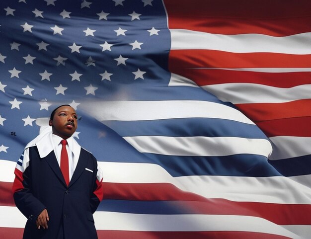 Martin Luther king day with USA flag