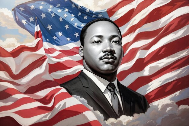 Martin Luther king day with USA flag