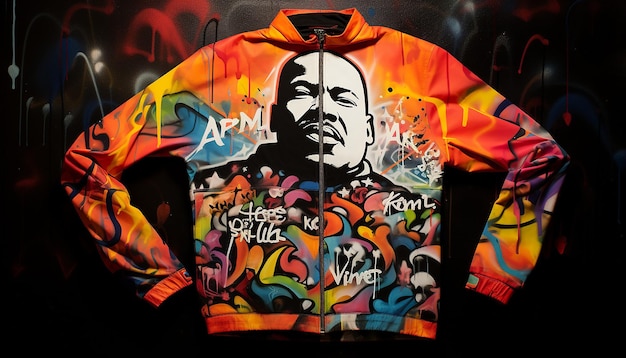 Foto martin luther king graffiti stile arte streetwear