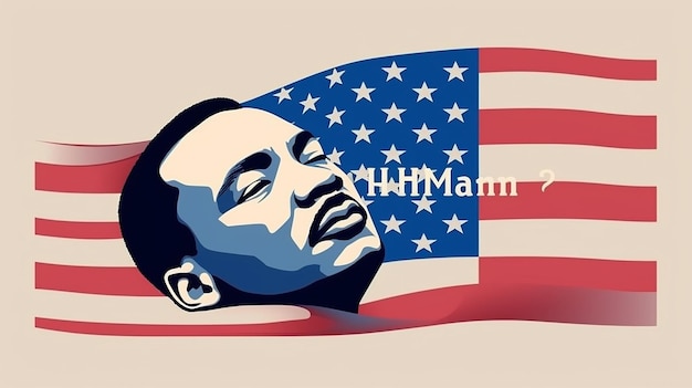 Martin Luther King Jr Day Met tekst Ik heb een droom US flag Generative AI