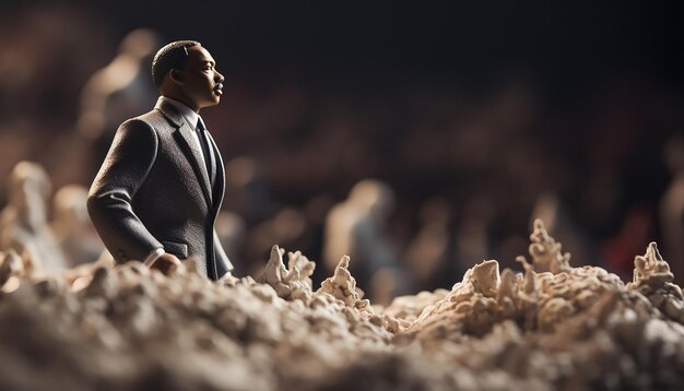 Photo martin luther king jr day miniature clay scene closeup depth of field