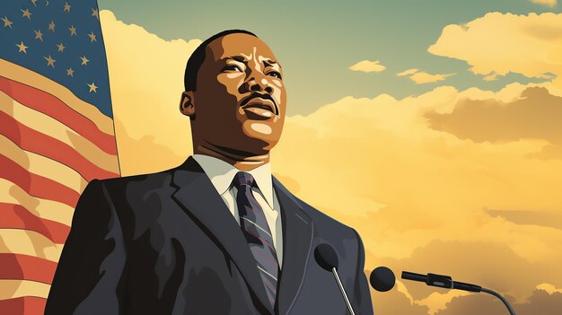 Foto stile di illustrazione vettoriale di martin luther king jr.