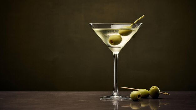 Martini Glass With Olives