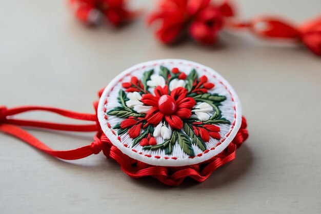 Martisor red and white yarn floss thread holiday With Martisor Romanian Spring