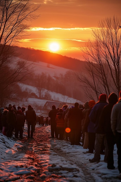 a Martisor sunrise ceremony