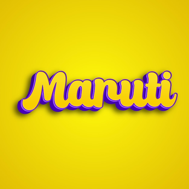 Maruti typography 3d design yellow pink white background photo jpg