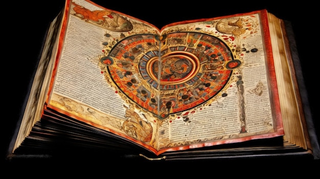 Marvel at the brilliance of an illuminated ancient manuscript a masterpiece of art and knowledge Its carefully crafted pages unveil hidden wisdom and arcane teachings Generated by AI